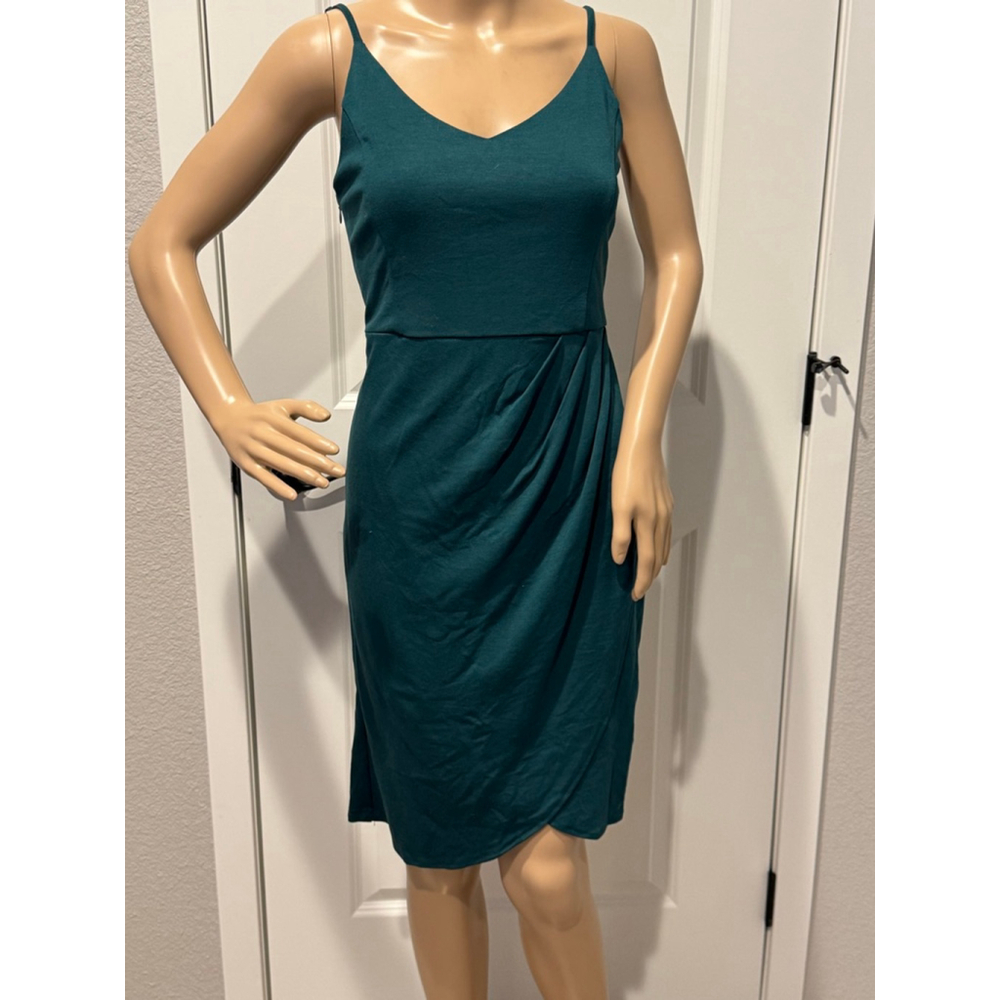 Women's Zalalus Teal Mini faux wrap knit Dress L